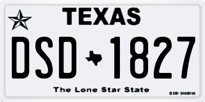 TX license plate DSD1827