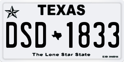 TX license plate DSD1833