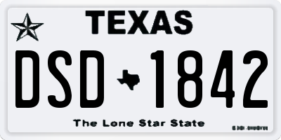 TX license plate DSD1842