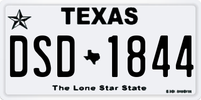 TX license plate DSD1844