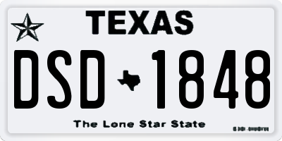 TX license plate DSD1848