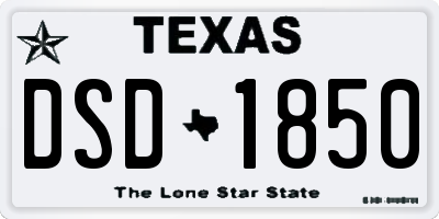 TX license plate DSD1850