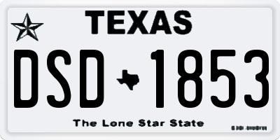 TX license plate DSD1853