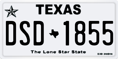 TX license plate DSD1855