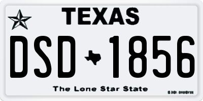 TX license plate DSD1856
