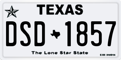 TX license plate DSD1857