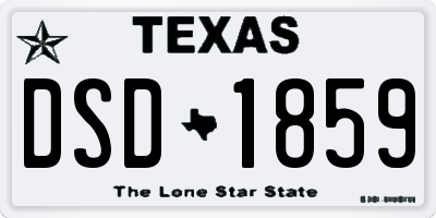 TX license plate DSD1859
