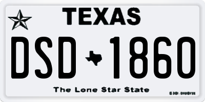TX license plate DSD1860