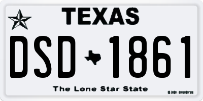 TX license plate DSD1861