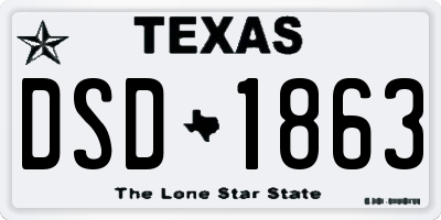 TX license plate DSD1863