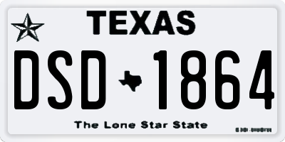 TX license plate DSD1864