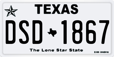 TX license plate DSD1867