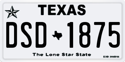 TX license plate DSD1875