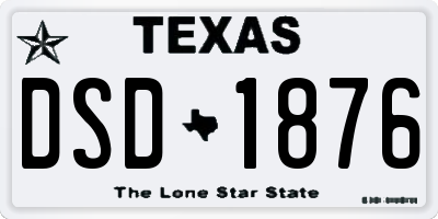 TX license plate DSD1876