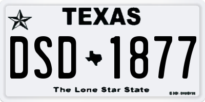 TX license plate DSD1877