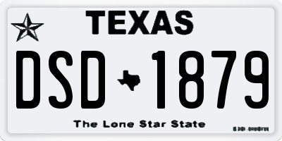 TX license plate DSD1879