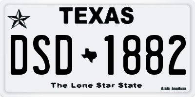 TX license plate DSD1882