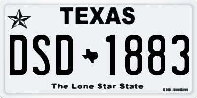 TX license plate DSD1883