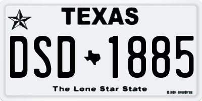 TX license plate DSD1885