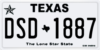 TX license plate DSD1887
