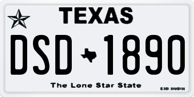 TX license plate DSD1890