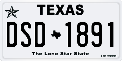 TX license plate DSD1891