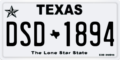 TX license plate DSD1894