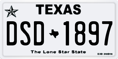 TX license plate DSD1897