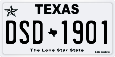 TX license plate DSD1901