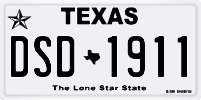 TX license plate DSD1911