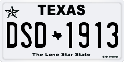 TX license plate DSD1913