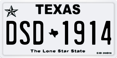 TX license plate DSD1914