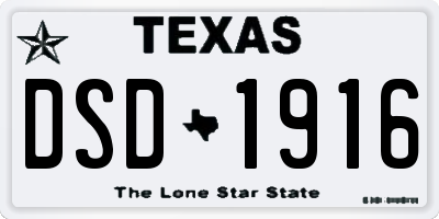 TX license plate DSD1916