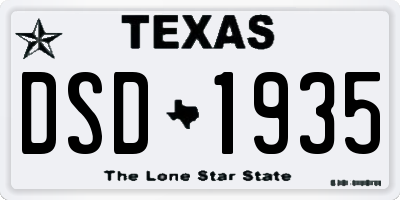 TX license plate DSD1935