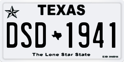 TX license plate DSD1941