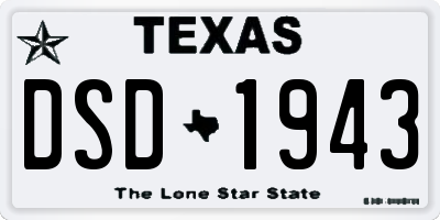 TX license plate DSD1943
