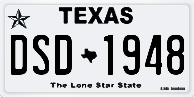 TX license plate DSD1948