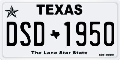 TX license plate DSD1950