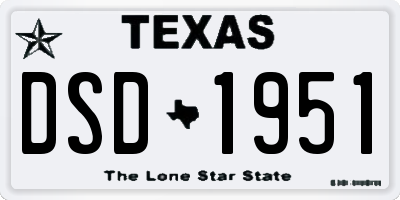 TX license plate DSD1951