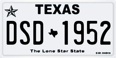TX license plate DSD1952