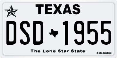 TX license plate DSD1955
