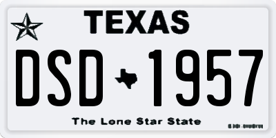 TX license plate DSD1957