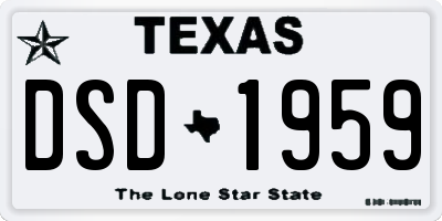 TX license plate DSD1959