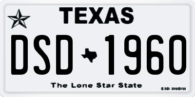 TX license plate DSD1960