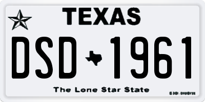 TX license plate DSD1961