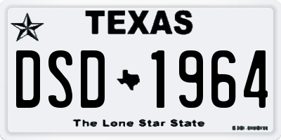 TX license plate DSD1964