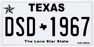 TX license plate DSD1967