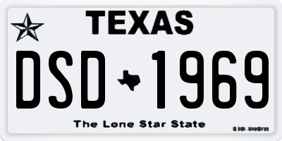 TX license plate DSD1969