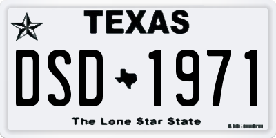 TX license plate DSD1971