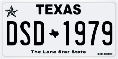 TX license plate DSD1979